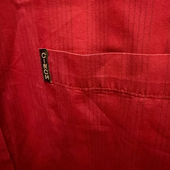 Cinch Men’s Red Casual Button Down Shirt size L - Picture 4 of 8